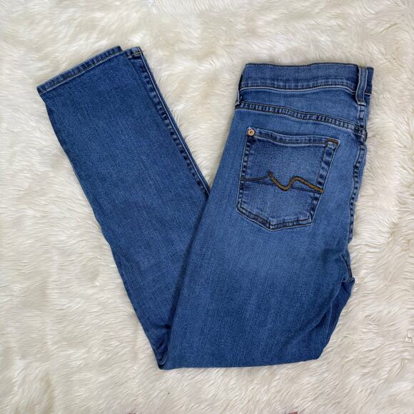 7 for All Mankind Josefina Skinny Button Fly Ankle Jeans Size 24 - Picture 2 of 12